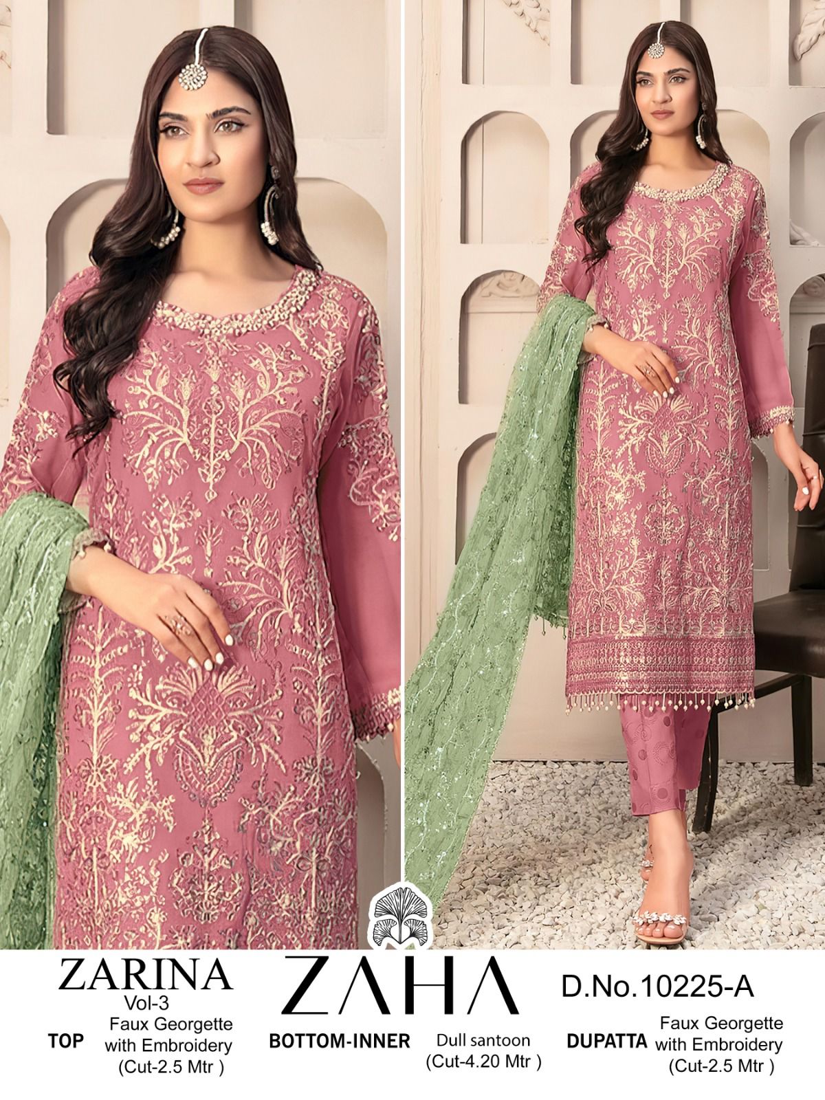 Sersha Vol 2 By Zaha 10217-A To C Pakistani Suits Wholesalers in Delhi
